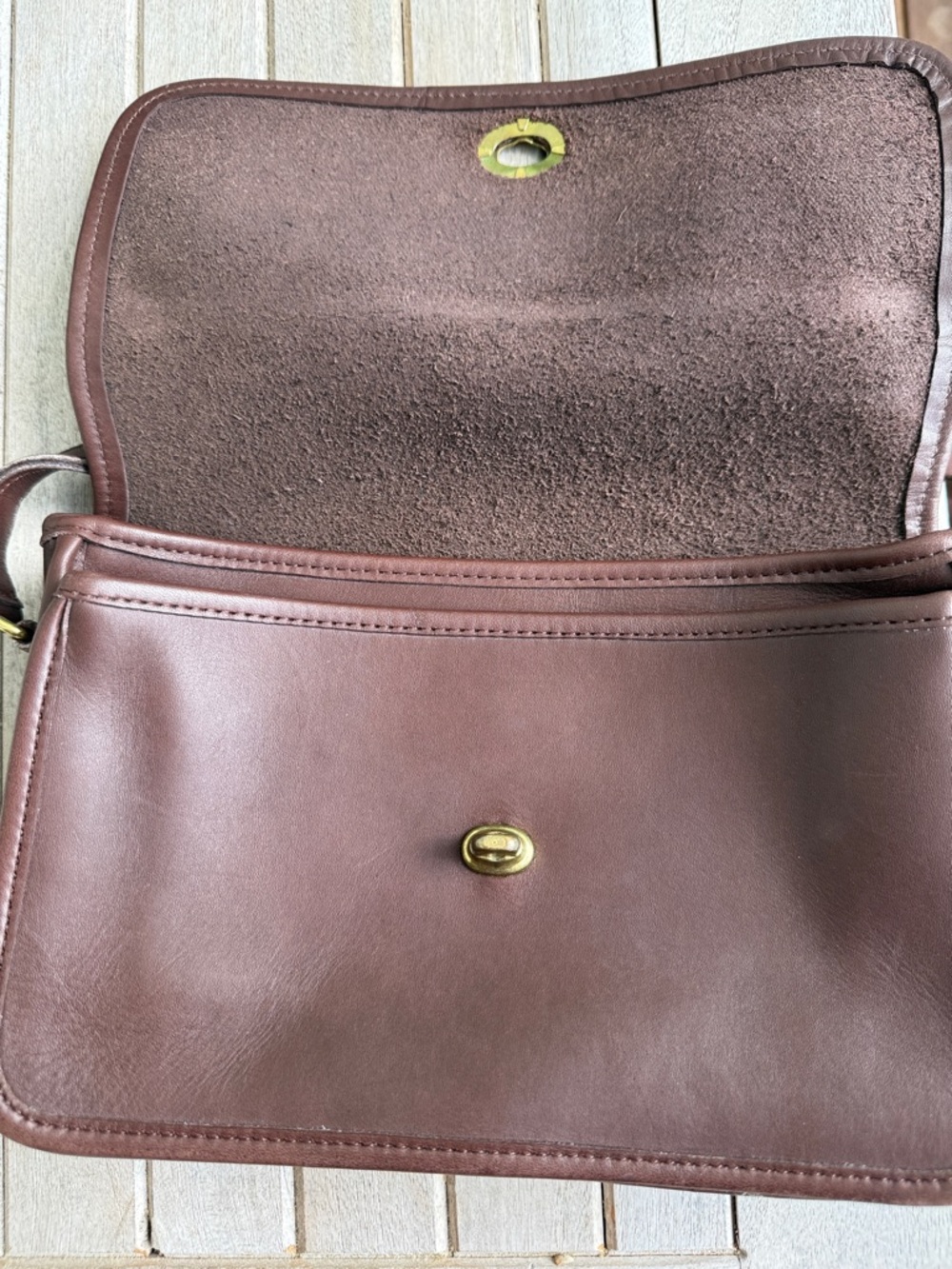 Coach Brown Leather Crossbody  with Turnlock - Picture 4 of 6